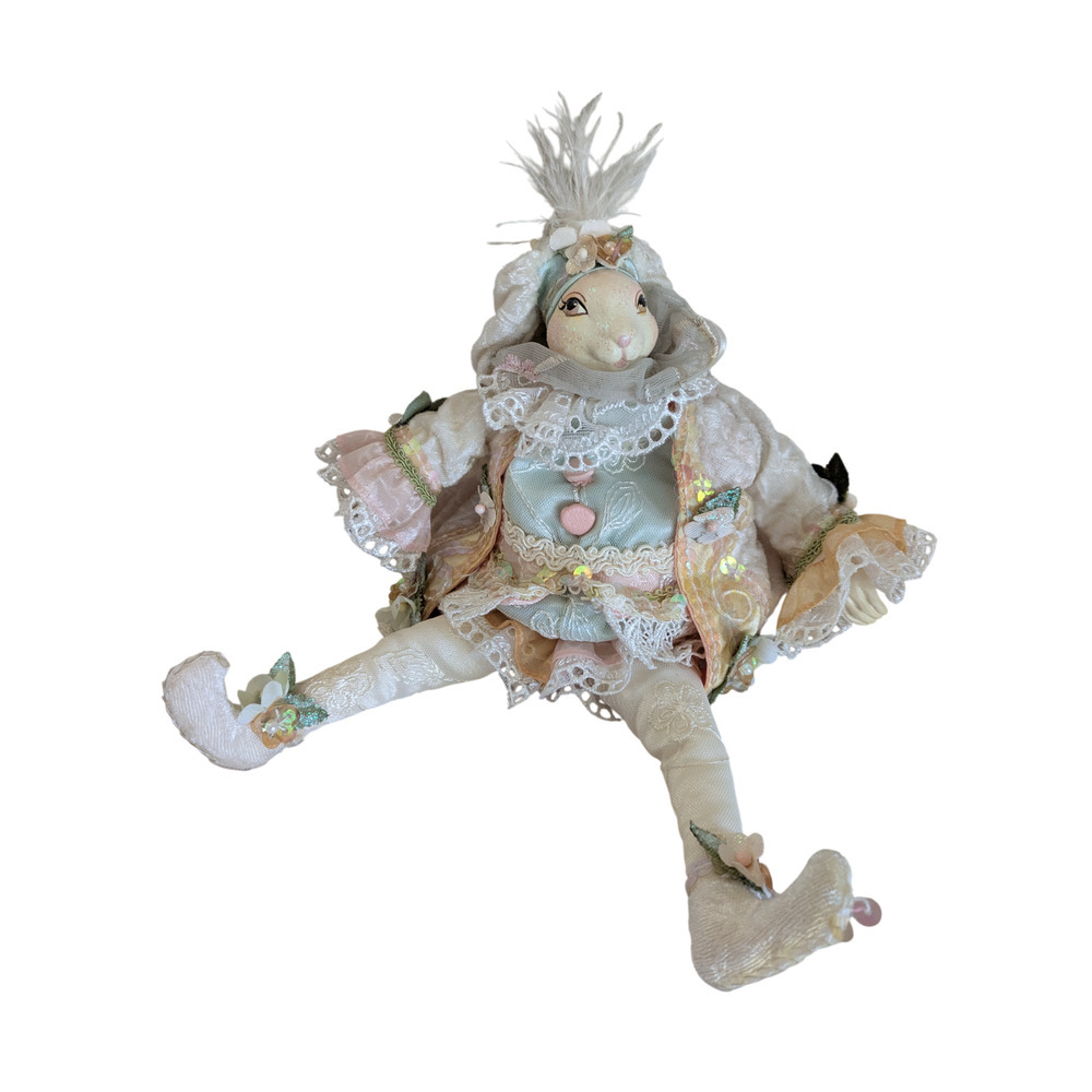 Vintage Katherines Collection Wayne KIeski Victorian Bunny Rabbit Shelf Sitter